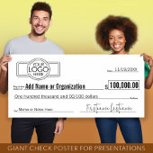 Reuzegirocheque voor sweepstakes, prijzen, goed do poster