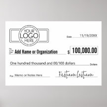 Reuzegirocheque voor sweepstakes, prijzen, goed do