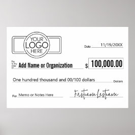 Reuzegirocheque voor sweepstakes, prijzen, goed do poster