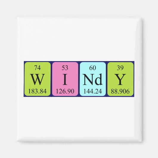 Reuzele periodieke tabelnaam magneet (Voorkant)