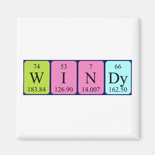 Reuzele periodieke tabelnaam magneet (Voorkant)