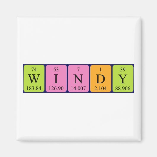 Reuzele periodieke tabelnaam magneet (Voorkant)