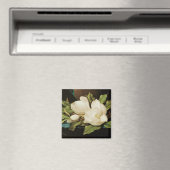 Reuzemagnolia's op een blauwe fluwelen doek door M Magneet (Insitu (Vaatwasser))