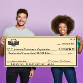 Reuzen Blanco Cheque voor Sweepstakes & Prijzen Poster