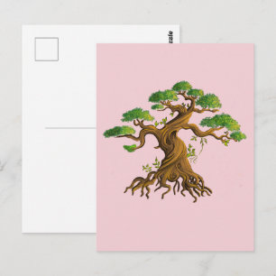 Reuzen Bonzaï in kleurrijke tekening Briefkaart