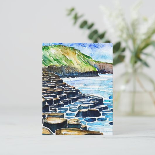  reuzen Causeway Antrim Coast waterverf Briefkaart (Staand voorkant)