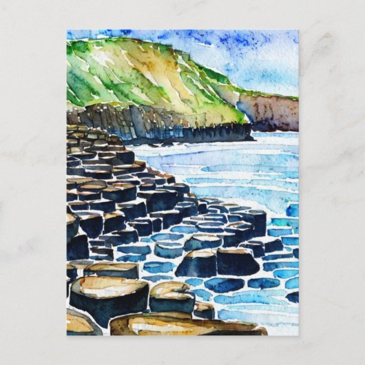  reuzen Causeway Antrim Coast waterverf Briefkaart (Voorkant)