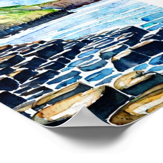  reuzen Causeway Antrim Coast waterverf Poster (Hoek)