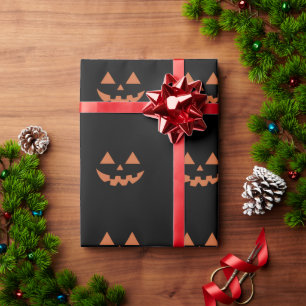 Reuzen Jack O' Lantern Gezicht Halloween Pompoen Cadeaupapier