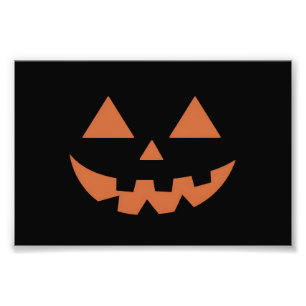 Reuzen Jack O' Lantern Gezicht Halloween Pompoen Foto Afdruk