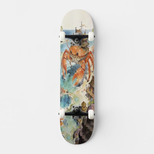 Reuzen Krab Eiland Dorp Persoonlijk Skateboard (Voorkant)