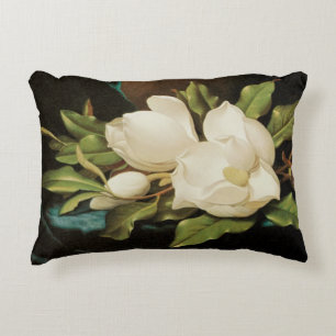 Reuzen Magnolia's op een blauwe fluwelen doek door Accent Kussen