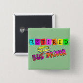 Reuzen met buschauffeur in ruste vierkante button 5,1 cm (Voorkant /achterkant)