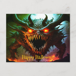 Reuzen Monster Halloween Ansichtkaart Briefkaart