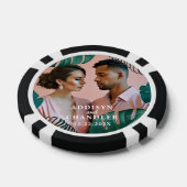 Reuzen Monstera Jungle Bladeren Verloving Foto Poker Chips (Enkel)