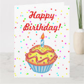 Reuzen oversized cupcakes verjaardagskaart kaart (Voorkant)