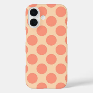 Reuzen retro stippen - sherbet oranje iPhone 16 hoesje