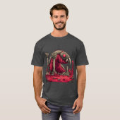 Reuzen Rode Alien Worm Monster T-Shirt (Voorkant volledig)