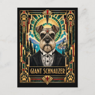 Reuzen Schnauzer, Art Deco-hond Briefkaart