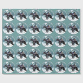 Reuzen Schnauzer Kerstmis Cadeaupapier (Vlak)