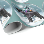 Reuzen Schnauzer Kerstmis Cadeaupapier (Rol Hoek)