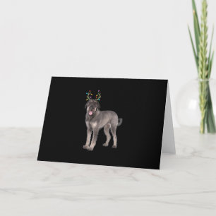 reuzen schnauzer rendier kerst hond zweet feestdagen kaart