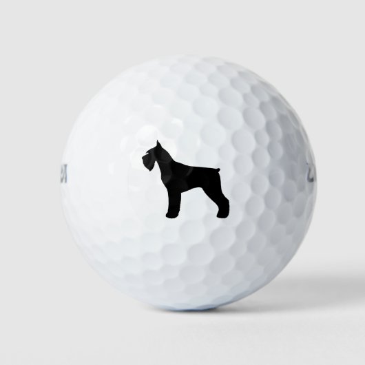 Reuzen Schnauzer Silhouet Golfballen (Voorkant)