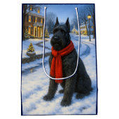 Reuzen Schnauzer Vakantie Medium Cadeauzakje (Achterkant)