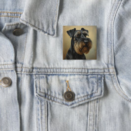 Reuzen schnauzer vierkante button 5,1 cm