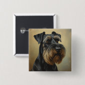 Reuzen schnauzer vierkante button 5,1 cm (Voorkant /achterkant)