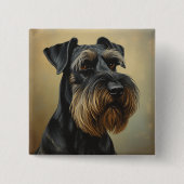 Reuzen schnauzer vierkante button 5,1 cm (Voorkant)