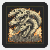 Reuzen Skeletale Kaiju Monster Sticker voor op de  (Voorkant)