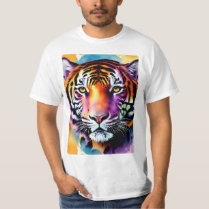 Reuzen Tijgergezicht Met Paarse Accenten T-shirt