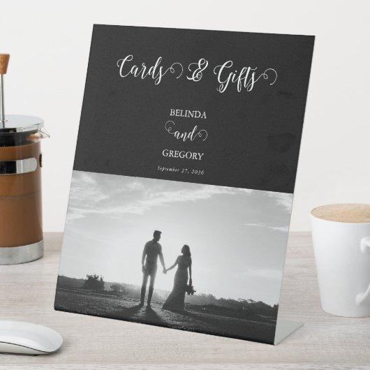 Reuzen voor zwarte en witte foto's reclamebord met voetstuk (Insitu)