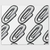 Reuzen Zilveren Paperclip Kantoor en Kantoorartike Cadeaupapier (Vlak)