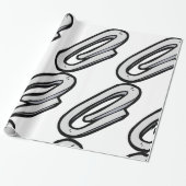 Reuzen Zilveren Paperclip Kantoor en Kantoorartike Cadeaupapier (Uitgerold)