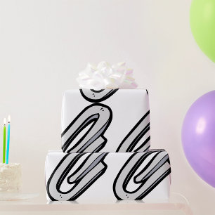 Reuzen Zilveren Paperclip Kantoor en Kantoorartike Cadeaupapier