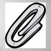 Reuzen Zilveren Paperclip Kantoor en Kantoorartike Poster (Voorkant)