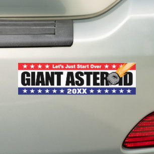 Reuzenasteroïde Laten we opnieuw beginnen - Jaar w Bumpersticker