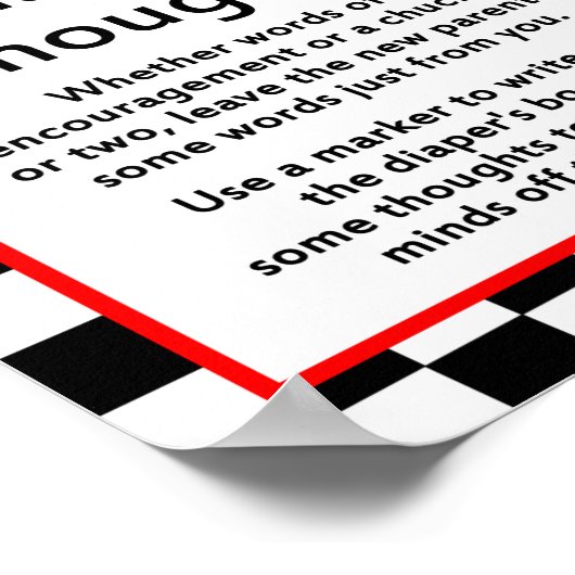 Reuzenauto-Baby shower, AFGEDRUKT Poster (Hoek)