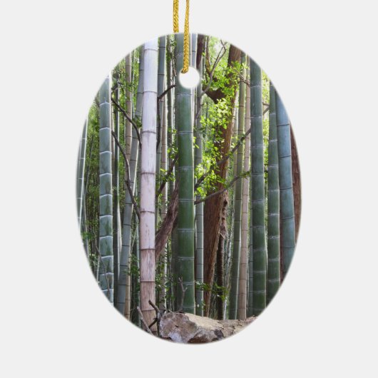 Reuzenbamboobos, Sagano, Kyoto, Japan Keramisch Ornament (Achterkant)