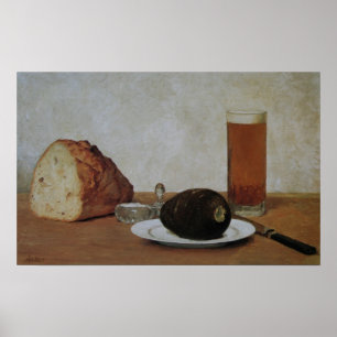 Reuzenbier en radijs - Albert Anker Poster