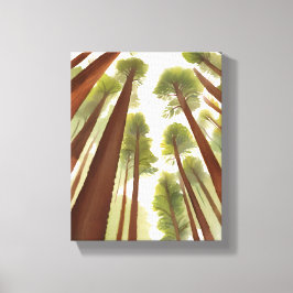 Reuzenbomen | Reuzenbomen Nationaal Park Aquarel Canvas Afdruk