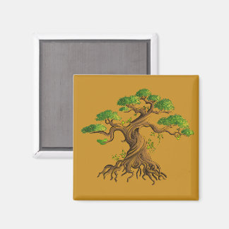 Reuzenbonsai in kleurige tekening magneet