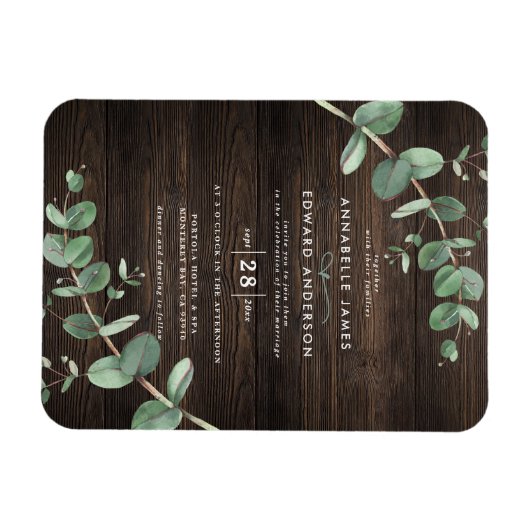 Reuzenbruin Eucalyptus botanisch donker hout Magneet (Horizontaal)