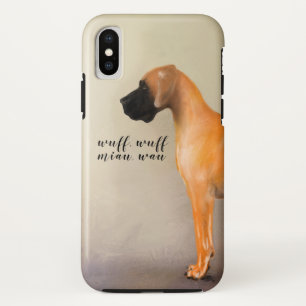 Reuzenbruine Deense hond met tekst Case-Mate iPhone Case