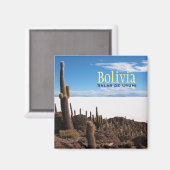 Reuzencactus bij de tekstmagneet van Salar de Uyun Magneet (Voorkant / Achterkant)