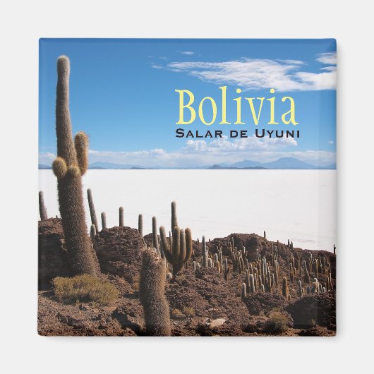 Reuzencactus bij de tekstmagneet van Salar de Uyun Magneet (Voorkant)