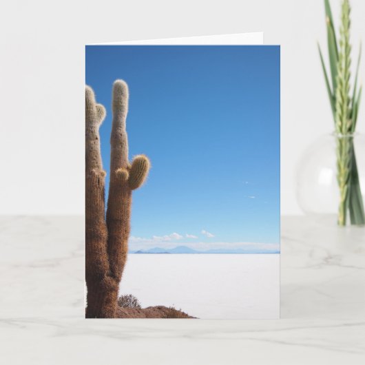 Reuzencactus op het wenskaart Salar de Uyuni Kaart (Voorkant)