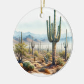 Reuzencactussen van het Nationaal Park Saguaro Keramisch Ornament (Links)